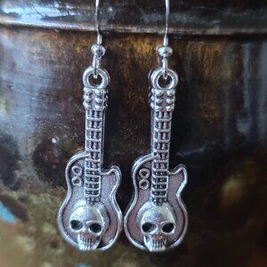 Skull Guitar Earrings